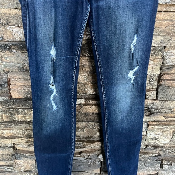 Hollister Blue Skinny Jeans with Distressed Details - Picture 3 of 9